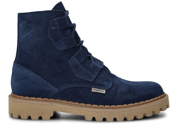 PÁNSKÉ KOTNÍKOVÉ BOTY NAGABA 4882 TMAVĚ MODRÁ VELUR - VELIKOST 42