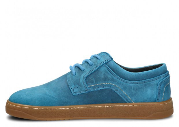 Pánské široké polobotky NAGABA 476 kobalt crazy kožené