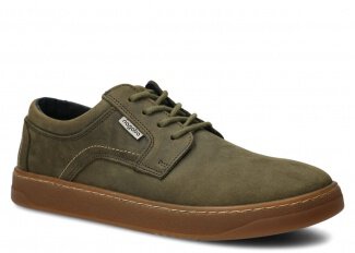 Pánské široké polobotky NAGABA 476 olivová zelená crazy kožené