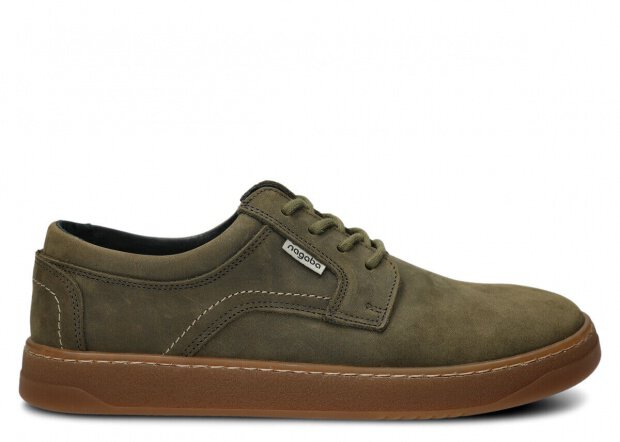 Pánské široké polobotky NAGABA 476 olivová zelená crazy kožené