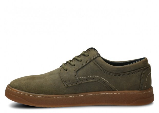 Pánské široké polobotky NAGABA 476 olivová zelená crazy kožené