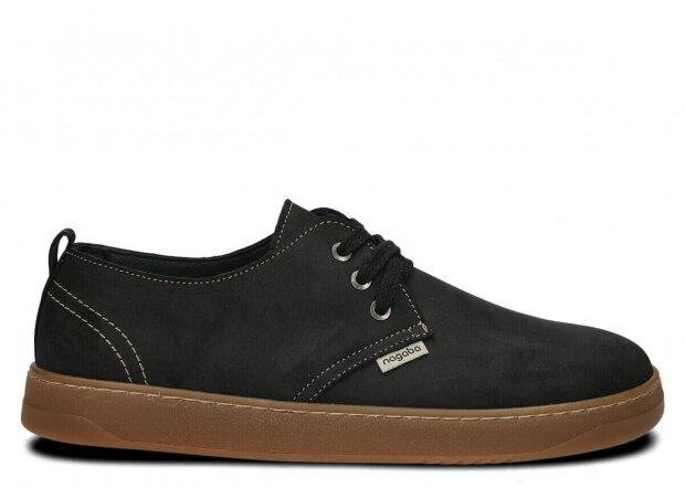 Pánské široké polobotky NAGABA 477 černá crazy kožené