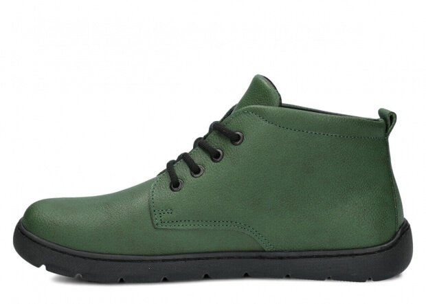 Dámské široké kotníkové boty NAGABA 631 zelená mrak kožené