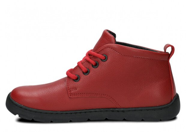 Dámské široké kotníkové boty NAGABA 631 červená mrak kožené