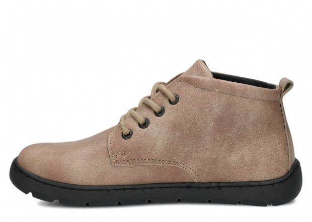 Dámské široké kotníkové boty NAGABA 631 béžová mrak kožené