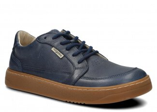 Dámské široké polobotky NAGABA 625  tmavě modrá rustic kožené