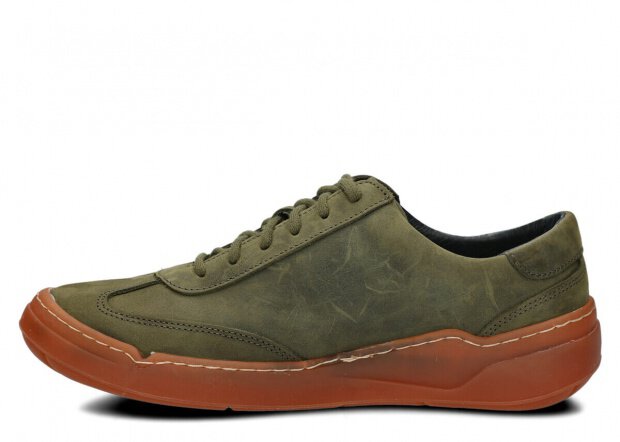 Pánské polobotky NAGABA 467 olivová zelená crazy kožené