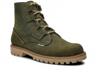 Pánské trapperské boty NAGABA 488/1 olivová zelená crazy kožené