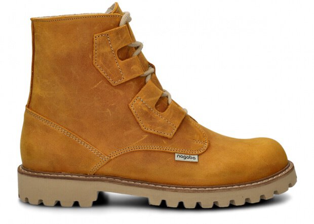 Pánské trapperské boty NAGABA 488/1 žlutá crazy kožené