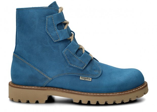 Pánské trapperské boty NAGABA 488/1 kobalt crazy kožené