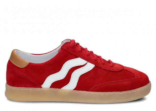 Dámské polobotky NAGABA 129 červená velur kožené