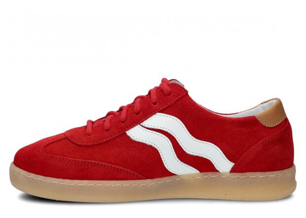 Dámské polobotky NAGABA 129 červená velur kožené