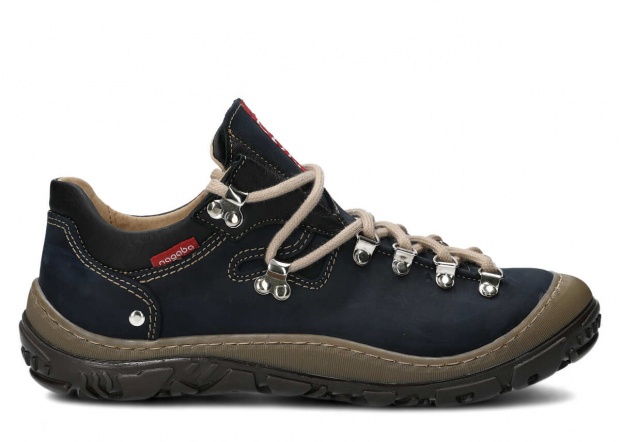 Nízké trekové boty NAGABA 054 tmavě modrá crazy kožené