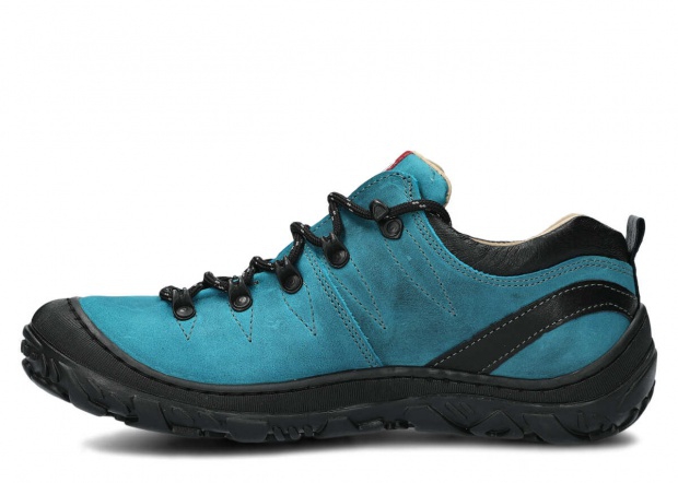 Nízké trekové boty NAGABA 241 tyrkysová crazy kožené