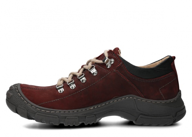Pánské nízké trekové boty NAGABA 455 HOCZ bordó crazy kožené