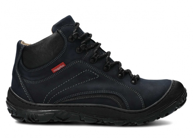 Kotníkové trekové boty NAGABA 258 tmavě modrá crazy kožené