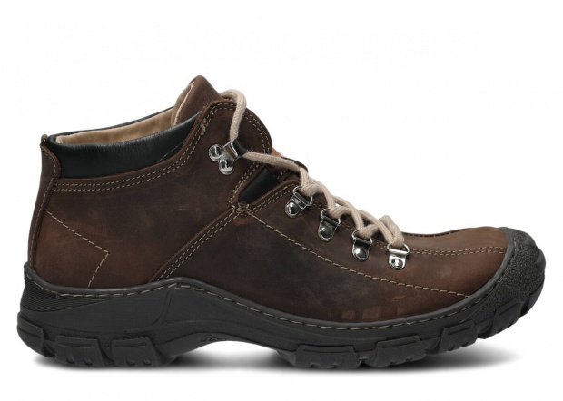 Pánské kotníkové trekové boty NAGABA 456 olivová crazy kožené