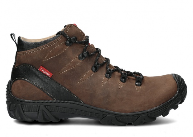 Pánské kotníkové trekové boty NAGABA 403 olivová crazy kožené