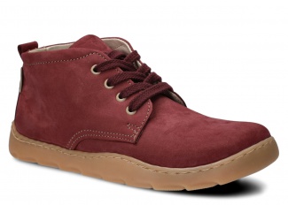 Dámské široké kotníkové boty NAGABA 631 bordó samuel kožené