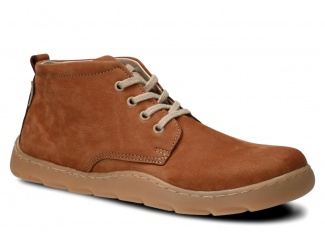 Dámské široké kotníkové boty NAGABA 631 hnědá samuel kožené