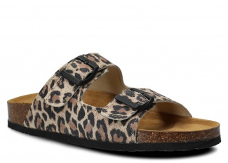 Profilované nazouváky - NAGABA 0172 béžová leopard kožené